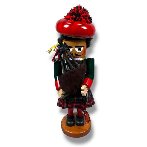 Vintage Steinbach Chubby Scottish Bagpiper Nutcracker 15" German Bagpipes READ - Picture 1 of 9